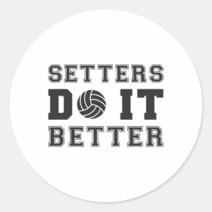 Volleyball-Setter machen es besser Volleyball Gesc Runder Aufkleber