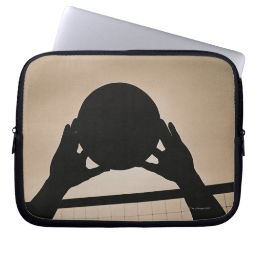 Volleyball Silhouette 2 Laptopschutzhülle (Vorderseite)