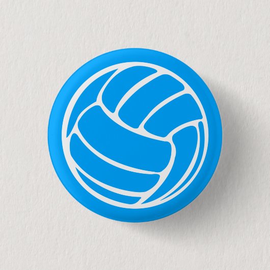 Volleyball-Silhouette-Knopf-Blau Button (Vorderseite)