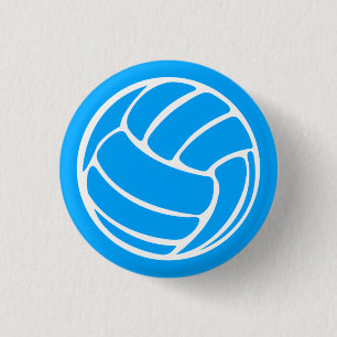 Volleyball-Silhouette-Knopf-Blau Button