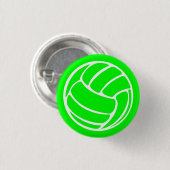 Volleyball-Silhouette-Knopf-Grün Button (Vorne & Hinten)