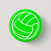 Volleyball-Silhouette-Knopf-Grün Button (Vorderseite)