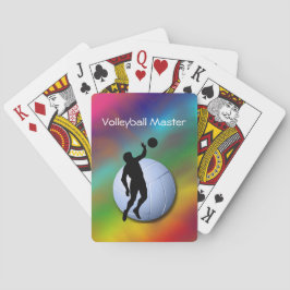 Volleyball-Silhouette männlicher Spieler und Ball Spielkarten