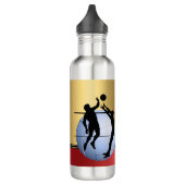 Volleyball Silhouette Players Ball personalisieren Edelstahlflasche (Links)