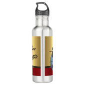 Volleyball Silhouette Players Ball personalisieren Edelstahlflasche (Rückseite)