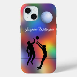 Volleyball Silhouette Spieler und Ball personalisi Case-Mate iPhone Hülle