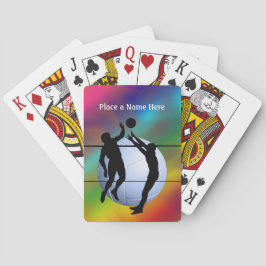 Volleyball Silhouette Spieler und Ball personalisi Spielkarten
