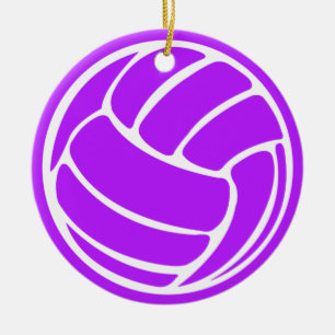 Volleyball-Silhouette-Verzierung lila Keramikornament