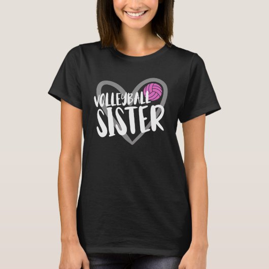 Volleyball Sister Heart T-Shirt (Vorderseite)