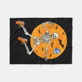 Volleyball Skeleton Soky Boys Halloween Volleyball Fleecedecke (Vorderseite (Horizontal))