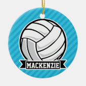 Volleyball; Sky Blue Stripes Keramikornament (Vorne)
