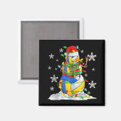 Volleyball Snowman Christmas Tree Lights Xma Magnet (Vorderseite/Rückseite)