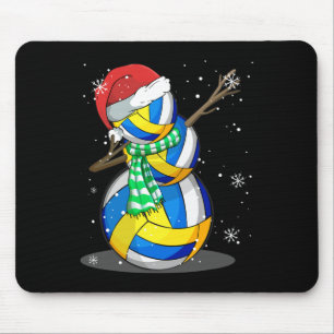 Volleyball Snowman Dabbing Funny Christmas Geschen Mousepad