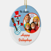 Volleyball Snowman Family Foto Ornament (Rechts)