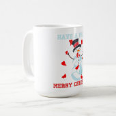 Volleyball Snowman Frohe Weihnachten Kaffeetasse (Vorderseite Links)