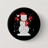 Volleyball Snowman Funny Christmas Button (Vorderseite)