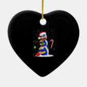 Volleyball Snowman Funny Christmas Pajamas Matchin Keramik Ornament (Hinten)