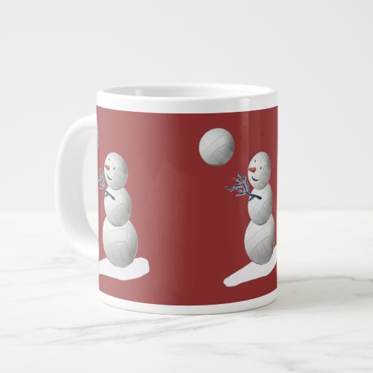 Volleyball Snowman Jumbo-Tasse (Vorderseite Links)