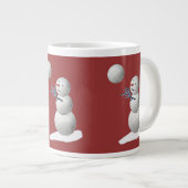 Volleyball Snowman Jumbo-Tasse (Vorderseite Rechts)