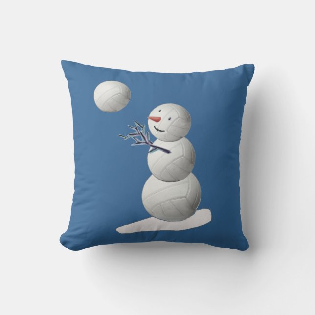 Volleyball Snowman Kissen (Vorderseite)