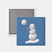 Volleyball Snowman Magnet (Vorderseite/Rückseite)