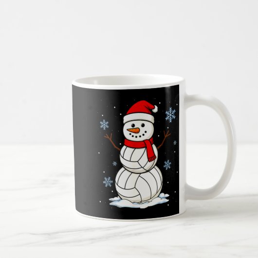 Volleyball Snowman Merry Christmas Funny Srts Xmas Kaffeetasse (Rechts)
