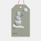 Volleyball Snowman Weihnachten Geschenkanhänger (Vorderseite)