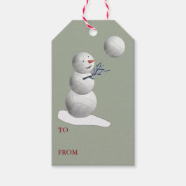 Volleyball Snowman Weihnachten Geschenkanhänger