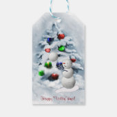 Volleyball Snowman Weihnachten Geschenkanhänger (Rückseite)