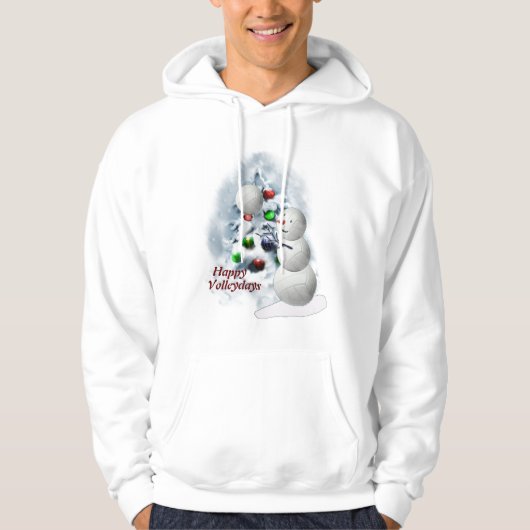 Volleyball Snowman Weihnachten Hoodie (Vorderseite)