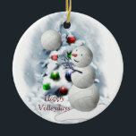 Volleyball Snowman Weihnachten Keramik Ornament<br><div class="desc">Volleyball Snowman ist einfach zu kühn niedlich und wird von allen Volleyballfans geliebt. Vollständig anpassbar,  um mit Ihren Fotos und Text,  wenn Sie möchten,  zu personalisieren.</div>