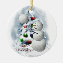 Volleyball Snowman Weihnachten Keramik Ornament