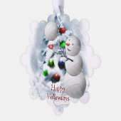 Volleyball Snowman Weihnachten Ornament Karte (Linke Ecke)