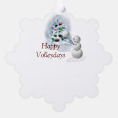 Volleyball Snowman Weihnachten Ornament Karte (Rückseite)