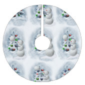 Volleyball Snowman Weihnachten Polyester Weihnachtsbaumdecke (Vorderseite)