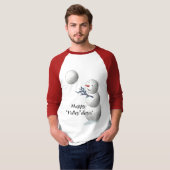 Volleyball Snowman Weihnachten T-Shirt (Vorne ganz)