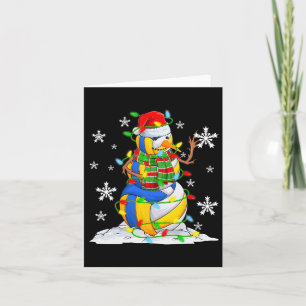 Volleyball Snowman Weihnachtsbaum Lichter Weihnach Karte