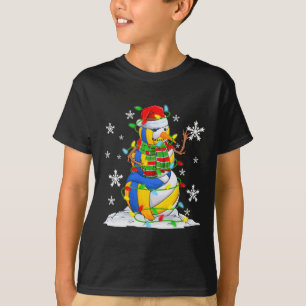 Volleyball Snowman Weihnachtsbaum Lichter Weihnach T-Shirt