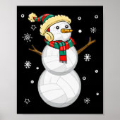 Volleyball Snowman Weihnachtsgeschenk T-Shirt Xmas Poster (Vorne)