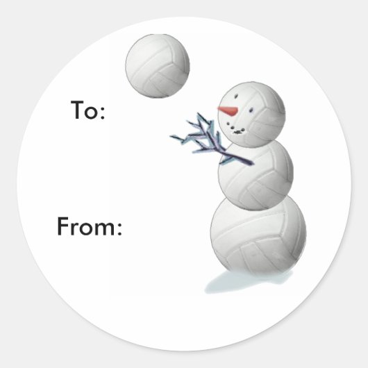 Volleyball Snowman Weihnachtsgeschenke Stickers (Vorderseite)