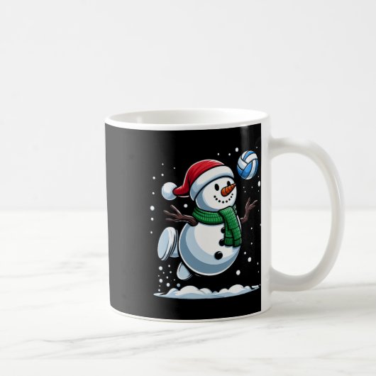 Volleyball Snowman Weihnachtsmannmütze Weihnachten Kaffeetasse (Rechts)