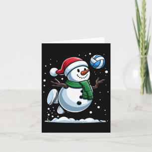 Volleyball Snowman Weihnachtsmannmütze Weihnachten Karte