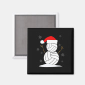 Volleyball Snowman Xmas Magnet (Vorderseite/Rückseite)