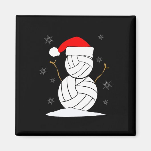 Volleyball Snowman Xmas Magnet (Vorne)