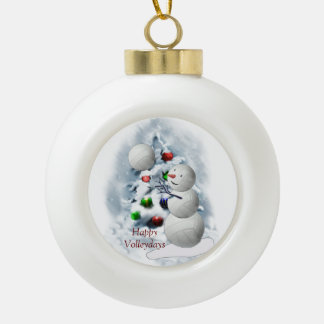 Volleyball Snowmann Weihnachten Keramik Kugel-Ornament