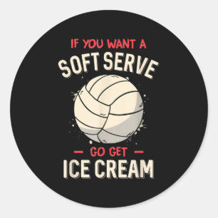 Volleyball Spaß, wenn man einen Soft Serve Volleyb Runder Aufkleber