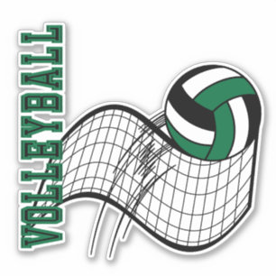Volleyball-Spiel - Dunkelgrün Aufkleber
