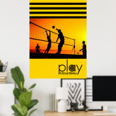 Volleyball spielen poster (Heimbüro)