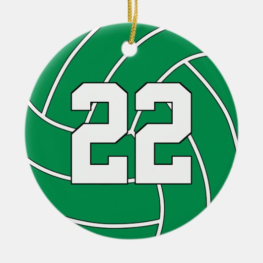 Volleyball Spieler Custom Jersey Nummer Weihnachte Keramik Ornament (Vorne)