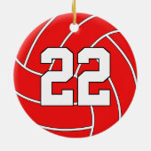 Volleyball Spieler Custom Jersey Nummer Weihnachte Keramik Ornament (Hinten)